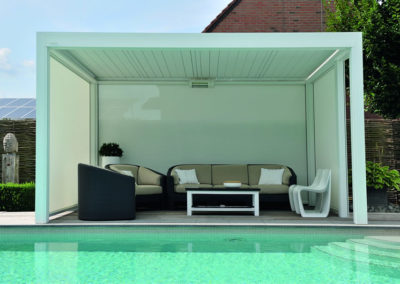 Poolside enclosure with side door option